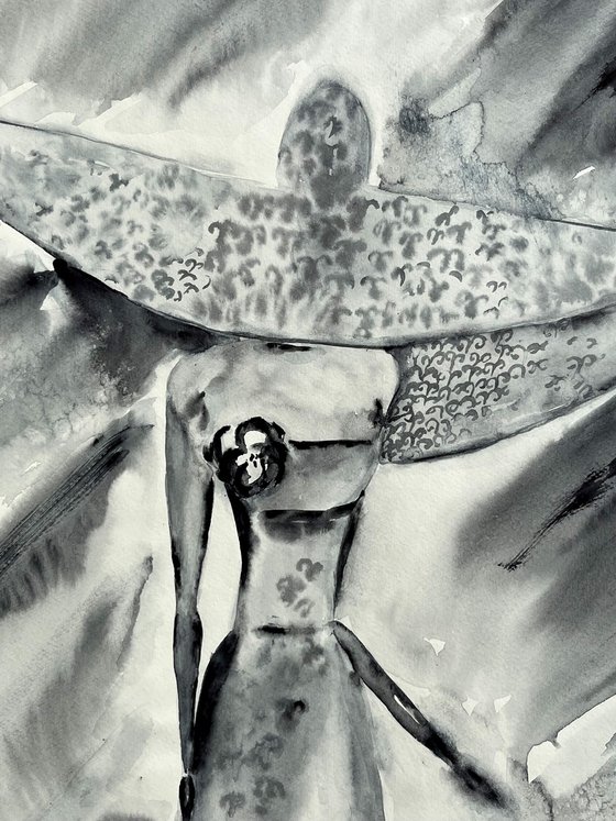 Woman Original Watercolor Painting