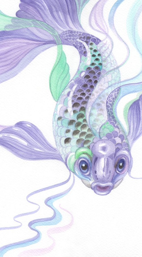 Violet fish 1 by Jolanta Czarnecka