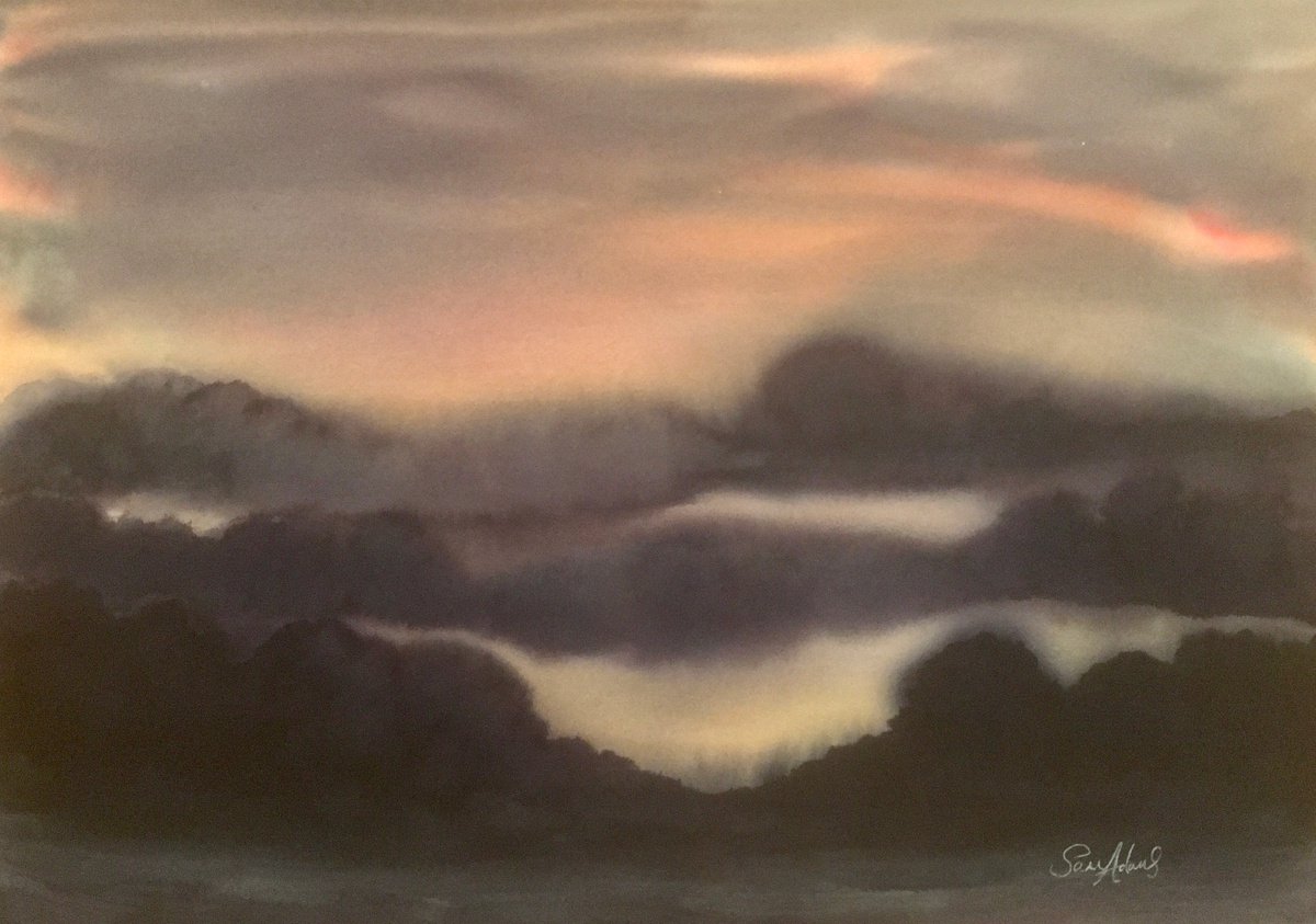 Dusk to twilight by Samantha Adams professional watercolorist