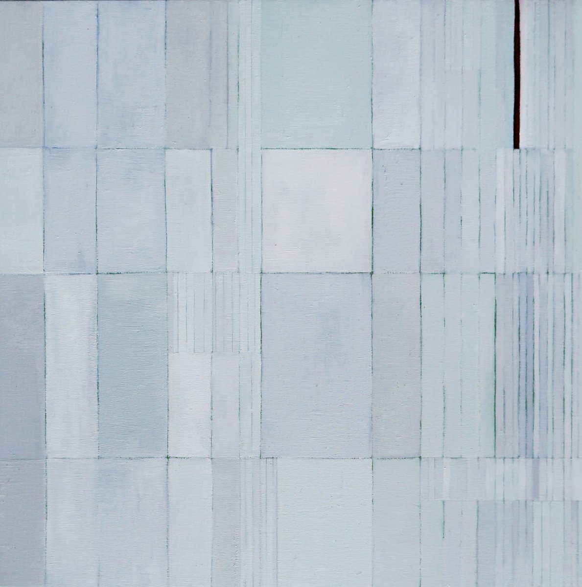 Geometric Abstract Oil Painting By Anna Jannack, 12 X 12, Biblioteca X, Original Artwork