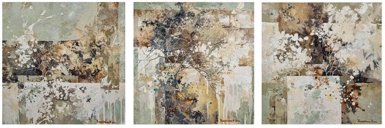 Autumn Bloom. Triptych