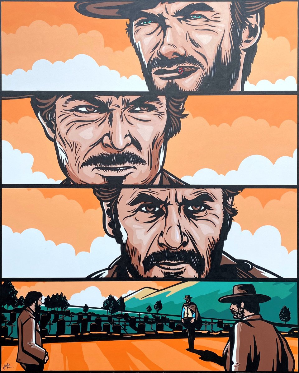 Urban And Pop Acrylic Painting , The Standoff - The Good The Bad And The Ugly By Jamie Lee, 31 X 39, Artwork For Sale On Artfinder