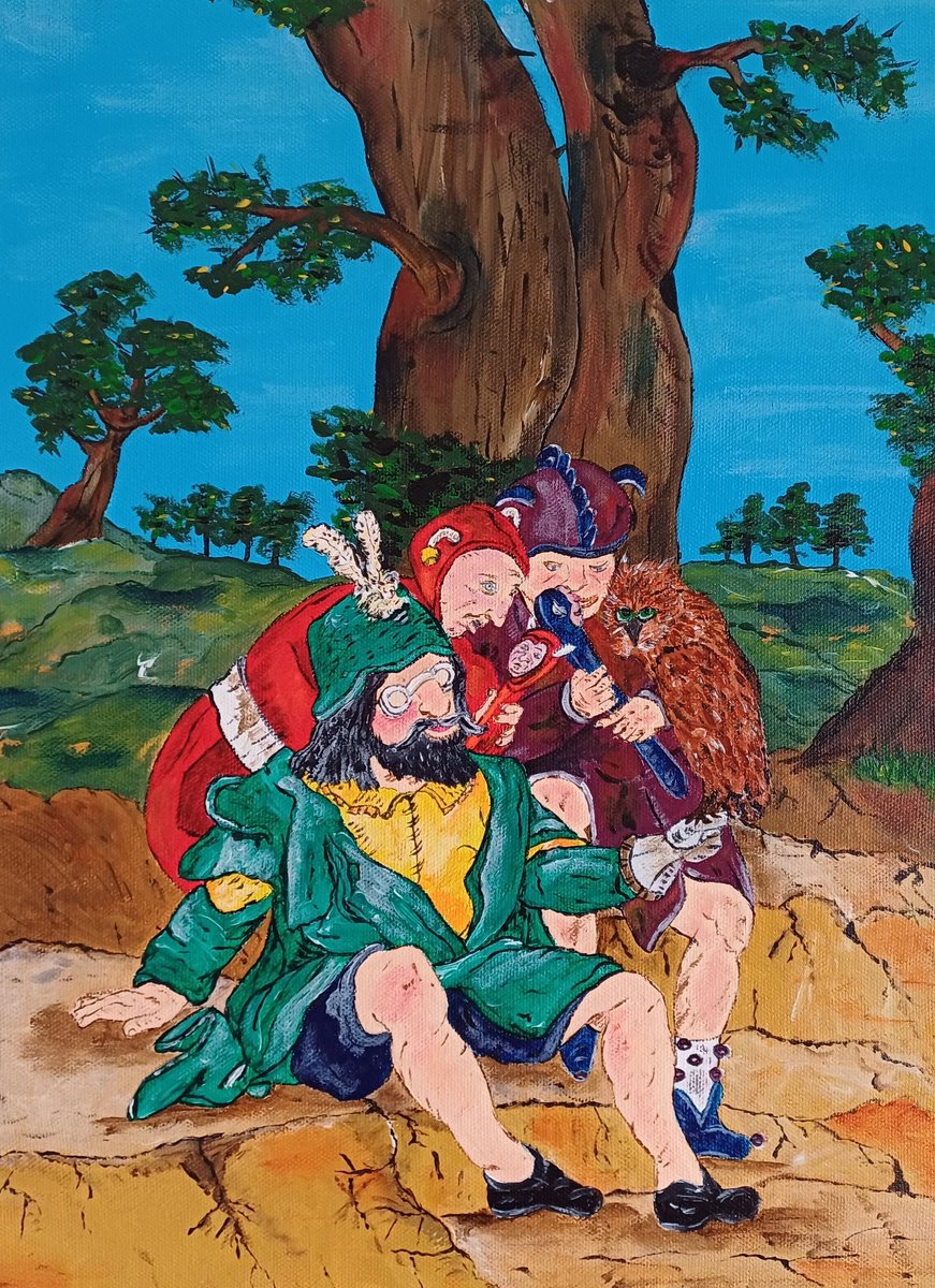 Portrait Acrylic Painting By Corinne Hamer, 12 X 16, The Wisdom Of Fools, Original Artwork