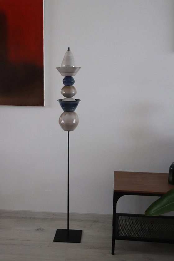 Ceramic sculpture tower N°01