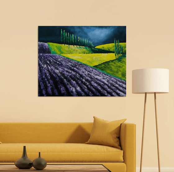 The Lavender and the storm - Fields and Colors Series- EXTRA LARGE