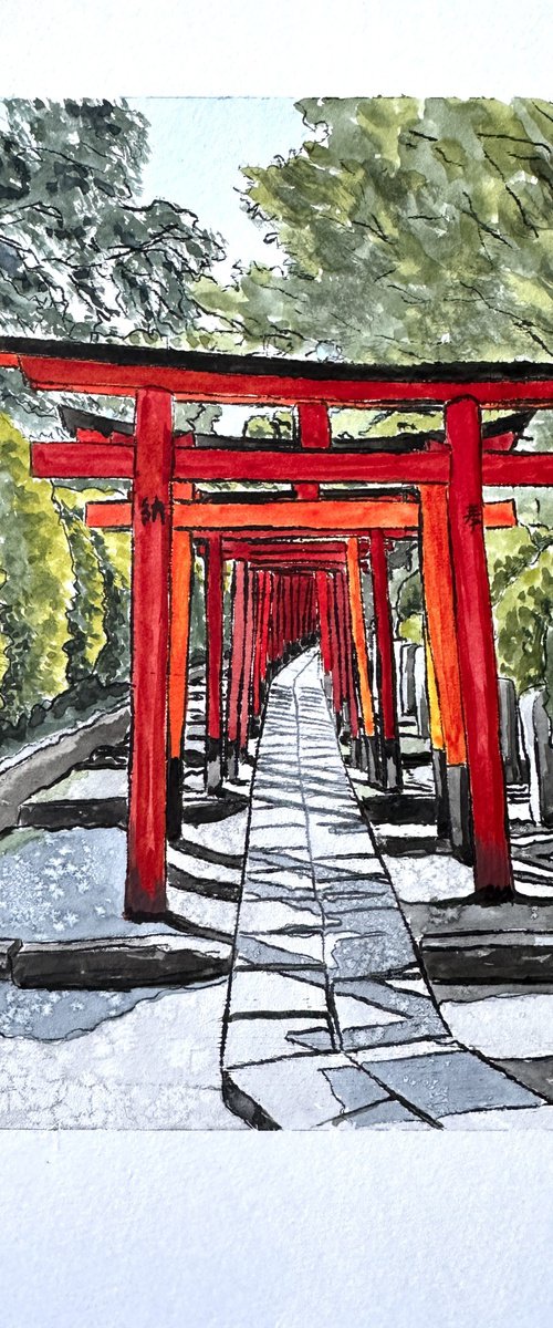 Torii Gates, Nezu Shrine, Tokyo by Kaz  Jones