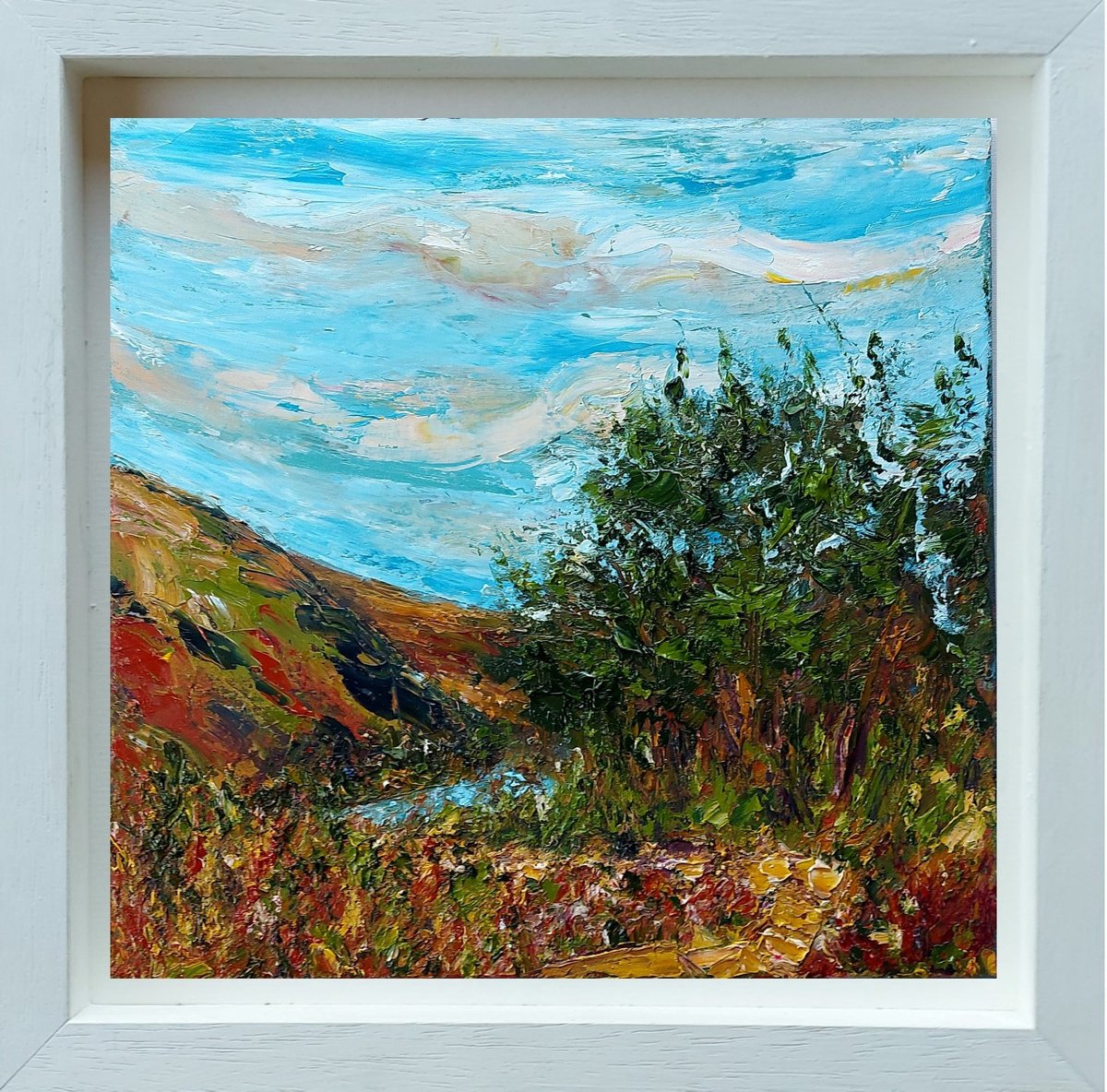Impressionistic Landscape Oil Painting By Niki Purcell, 20 X 20", Above Glendalough, Wicklow Ireland, Original Artwork