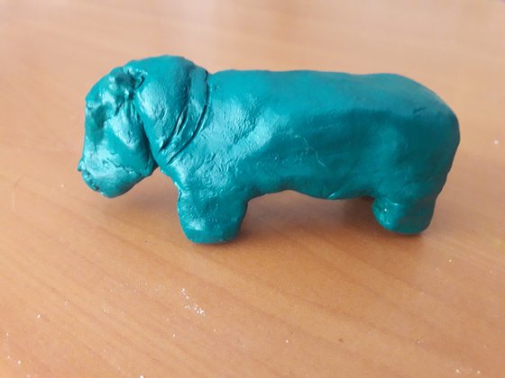 Hippo clay figure