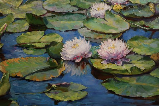 "Dance of petals on the water"