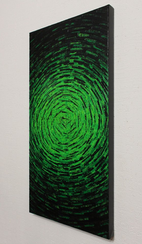 Fragmented green burst