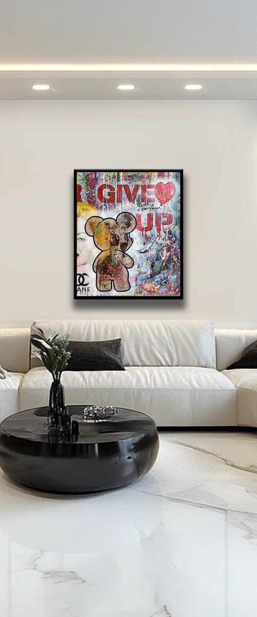 Teddy Bear Never Give Up by Gardani Art