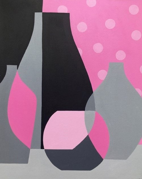 Vases with pink spots by Louise MacIntosh-Watson