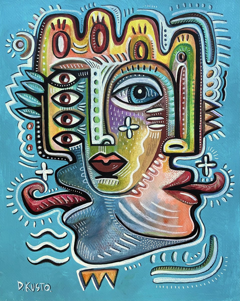 Impressionistic Ink Drawing , Multiple Face By Daria Kusto, 9 X 12, Artwork For Sale On Artfinder