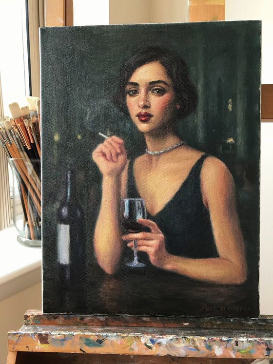 Woman with Red Wine