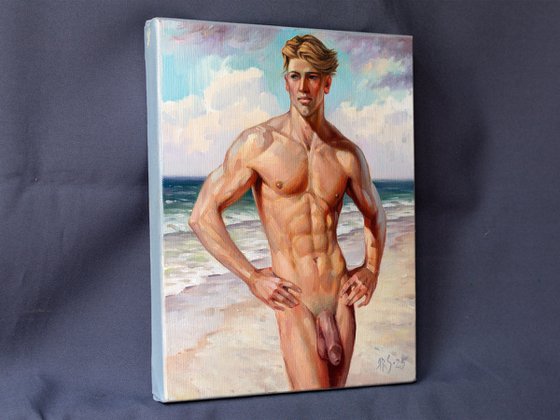 NAKED MAN BY THE SEA