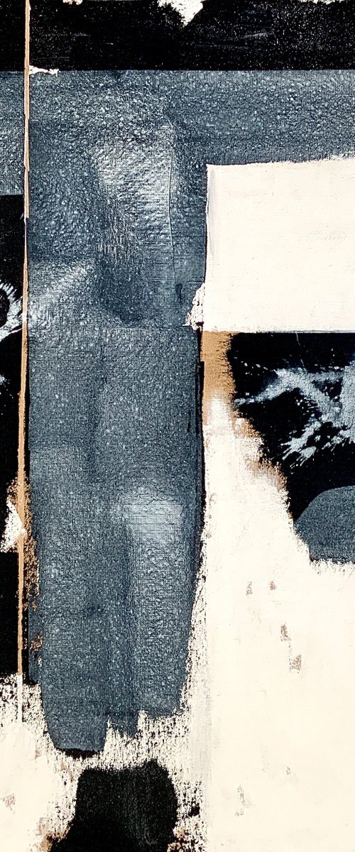 Abstract No. 2222 XXL black & white by Anita Kaufmann