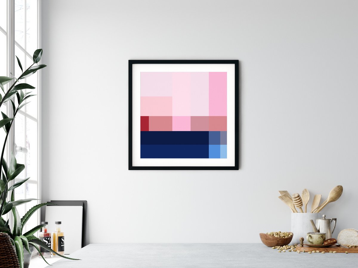 Abstract Giclee Print By James Bassett, 19 X 19, Evening Calm, Original Artwork