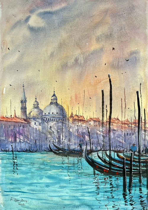 Venice Santa Maria From Water by Rajan Dey