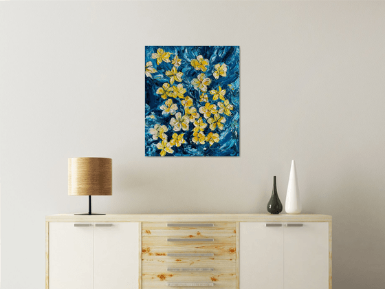 Impasto Frangipani Painting
