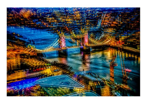 London Views 8. Abstract Aerial View Of Tower Bridge Limited Edition 1/50 15x10 inch Photographic Print by Graham Briggs