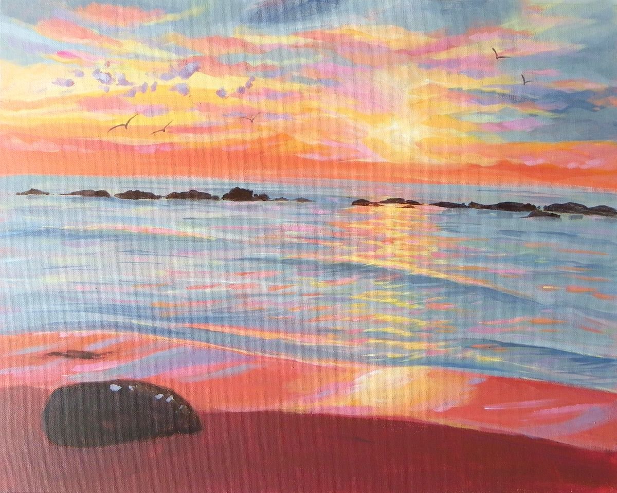 Sunset Painting- Meditation by Mary Stubberfield