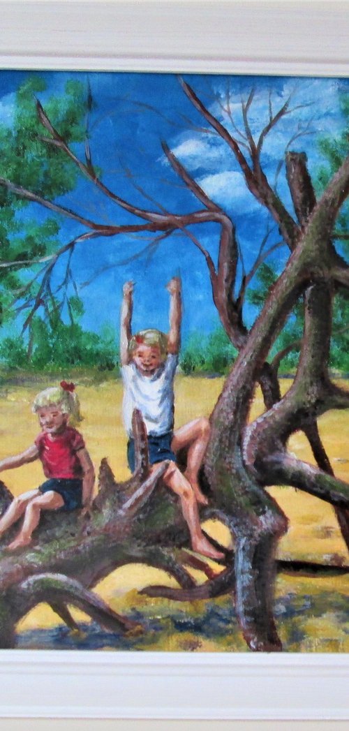 Children Climbing a Tree by MARJANSART