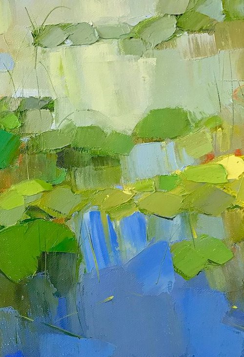 Waterlilies, Original oil Painting, Handmade artwork, One of a Kind by Vahe Yeremyan