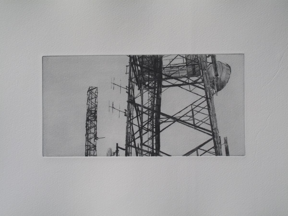 Communications masts by Richard Kaye