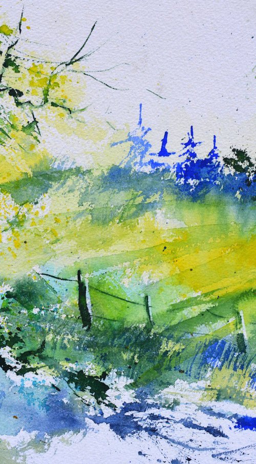 Light ina clearance-watercolor by Pol Henry Ledent