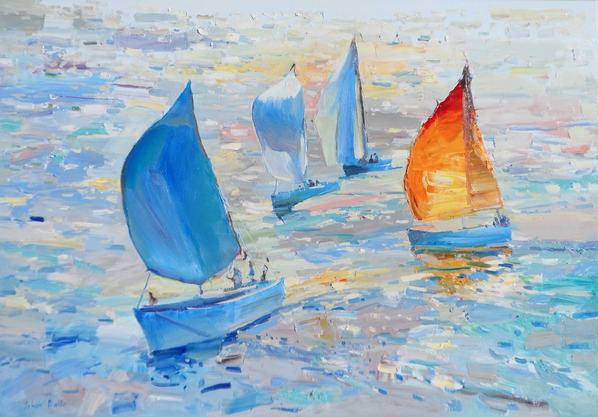 Regatta By Yehor Dulin, 39 X 28, Artwork For Sale On Artfinder