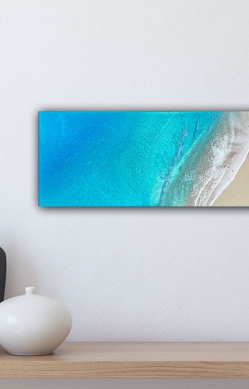 Finding balance - aerial ocean painting by Ana Hefco