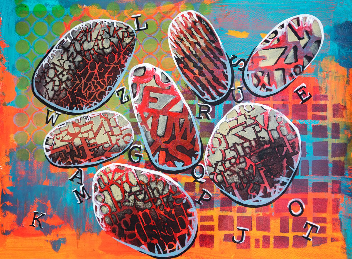 Organic Abstract Acrylic Painting By Ariadna De Raadt, 19 X 14, Balance 3, Original Artwork