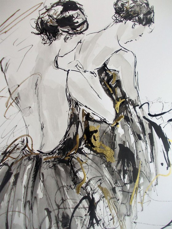Ballerina ink drawing -Study
