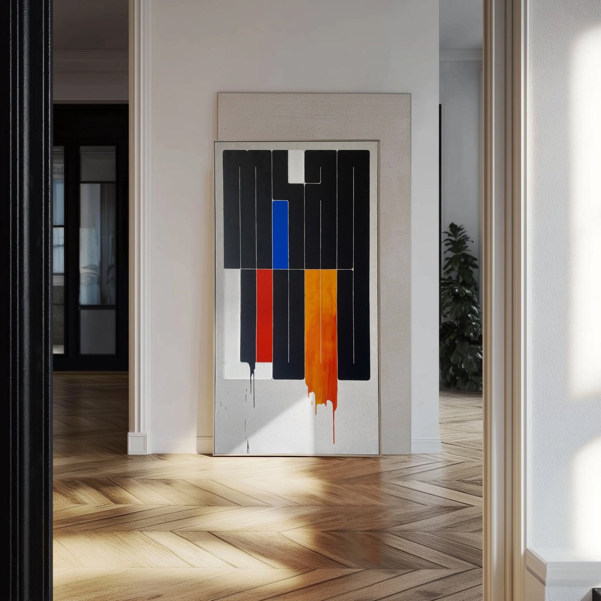 Abstract Acrylic Painting By Andrey Pavli, 34 X 62, Night, Original Artwork