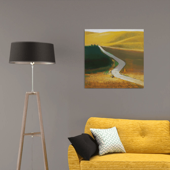 Everlasting hills of hope 30x30 inch 76x76cm by Bo Kravchenko