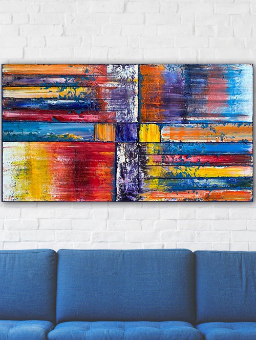 "Candy Striper" - Original PMS Oil Painting On Reclaimed Wood - 48 x 26.5 inches by Preston M. Smith (PMS)