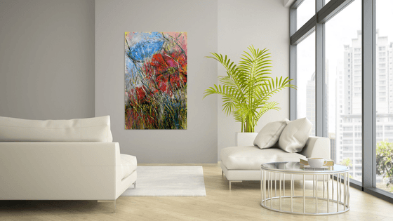 Summer Wine -  Large original floral painting