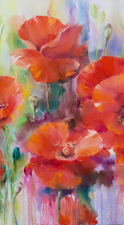 Bright Summer. Poppies. by Olha Laptieva