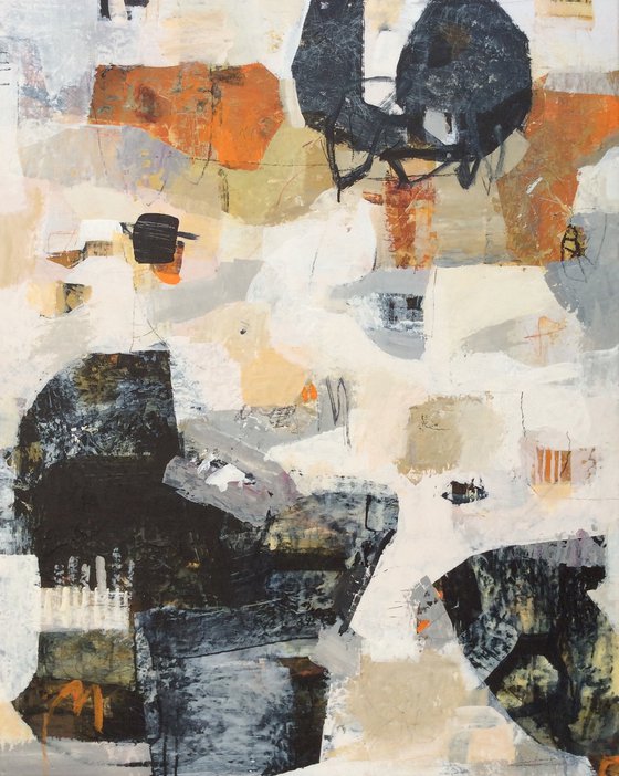 Haikyo VII - Abstract mixed media painting - Urban exploration - 80x100 cm