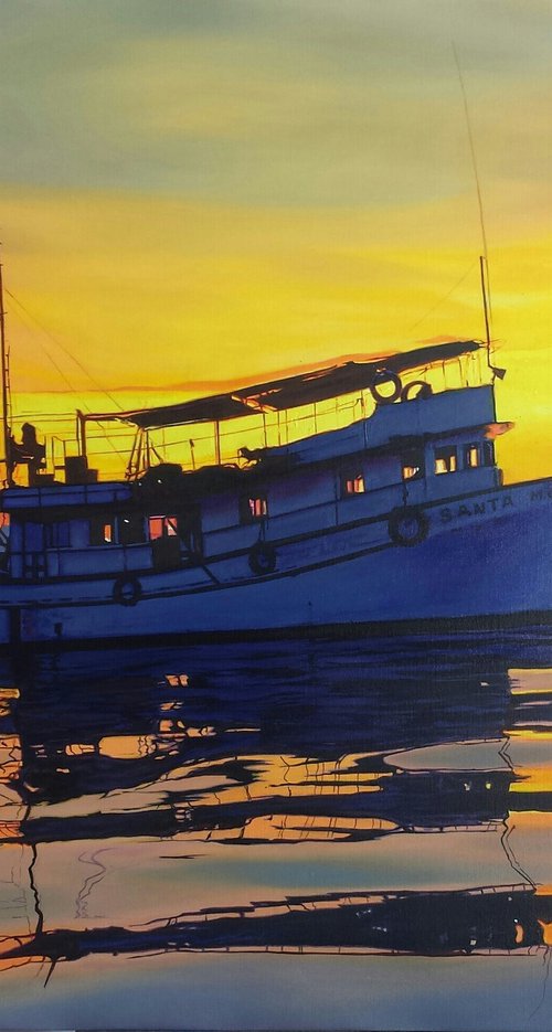 Sunset at Santa Mónica by Leandro Vázquez Martínez