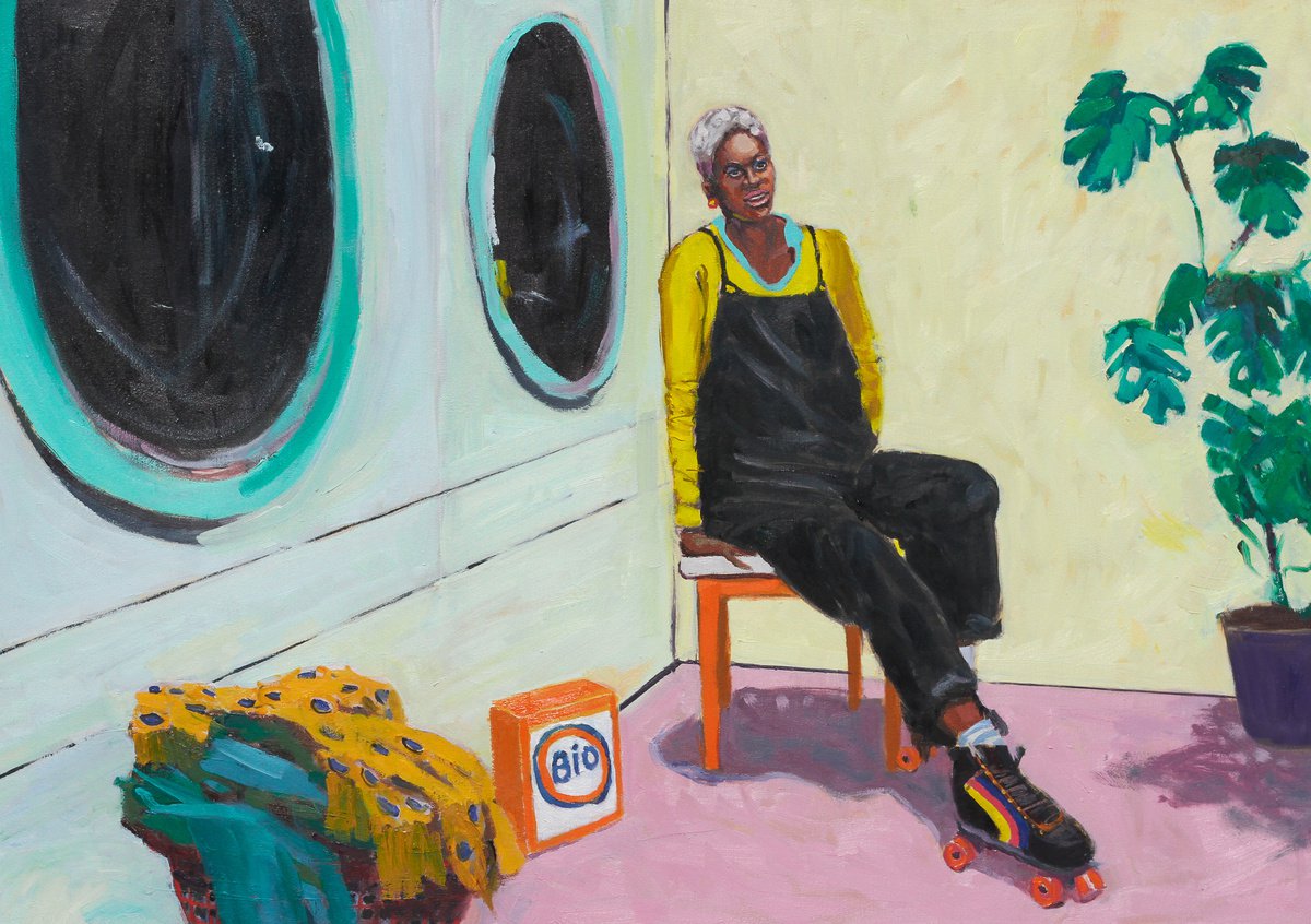 Anna at the launderette by Joe Mcdonald