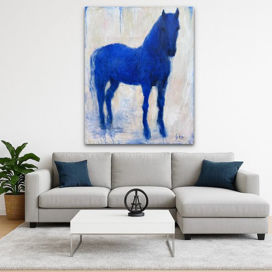 Blue horse. The hole