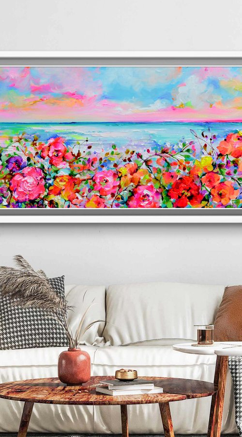 Seaside Roses Promenade, Floral Marine by Soos Roxana Gabriela