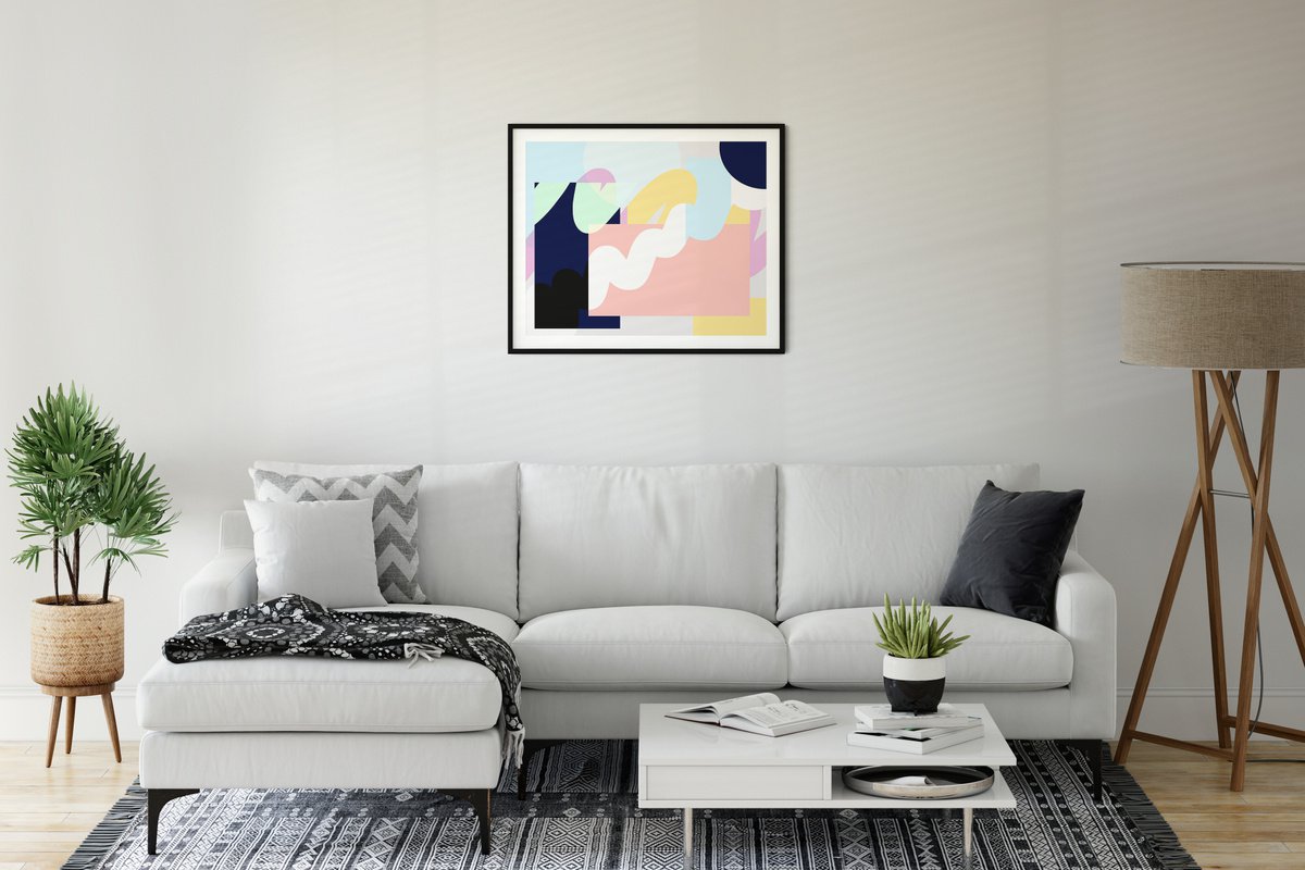 Abstract Giclee Print By James Bassett, 23 X 19, Marshmallow Dream, Original Artwork