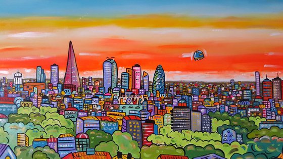 Futuristic View of London from my garden (Commission)