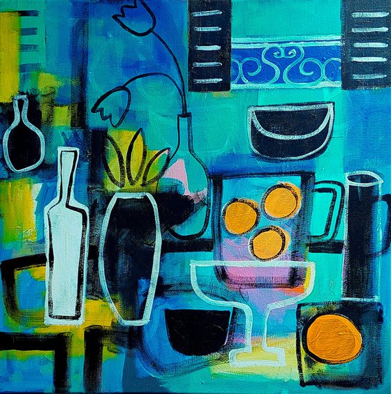 Abstract Still Life & Oranges