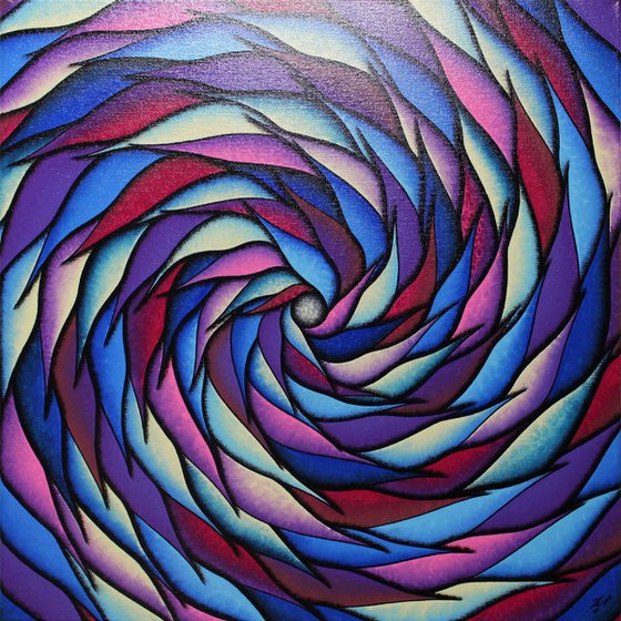 Blueish and purplish spiral
