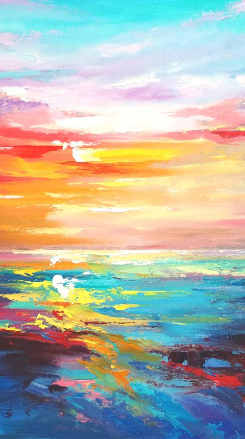 Abstract morning seascape 01 by Andrej  Ostapchuk