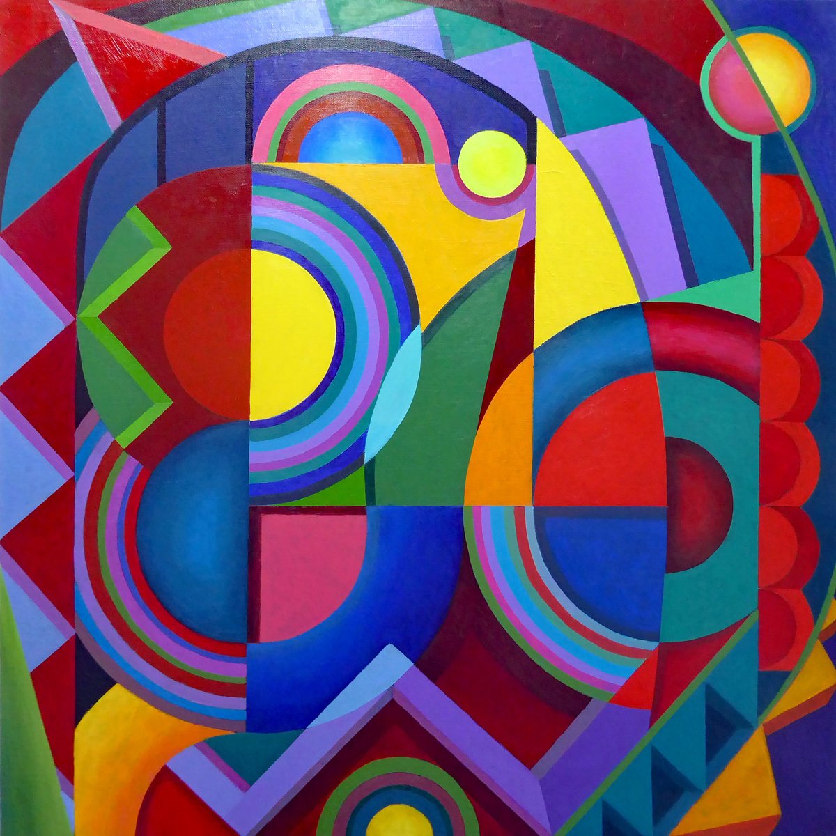 Doodle Of Geometric Shapes By Stephen Conroy, 30 X 30, Artwork For Sale On Artfinder