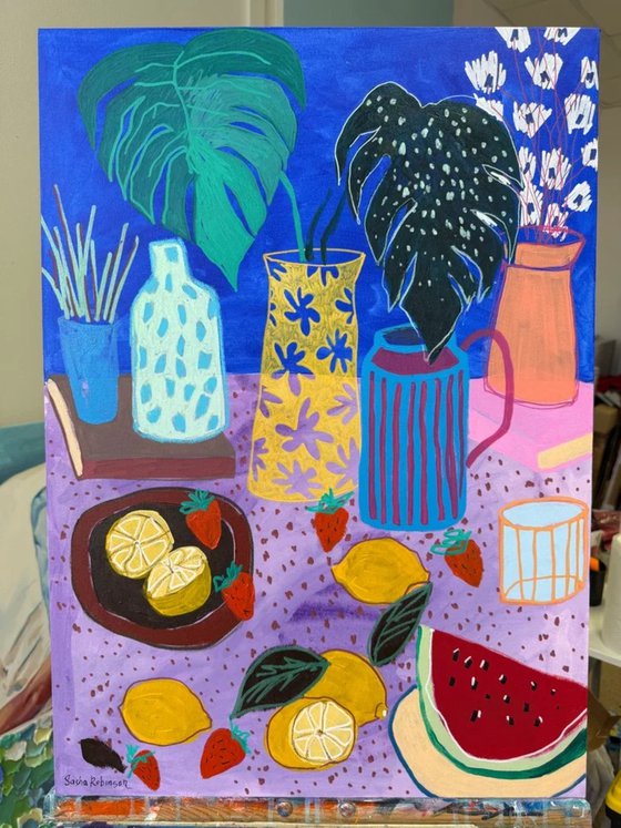 Bold Pastel Still Life
